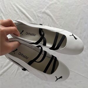 Puma Women's White and Black Sneakers